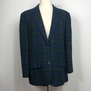 Pendleton Green and Blue Plaid Blazer